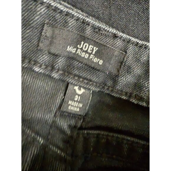 True Religion Joey Mid Rise Flap Flare Jeans Black $154 31 - Picture 10 of 11
